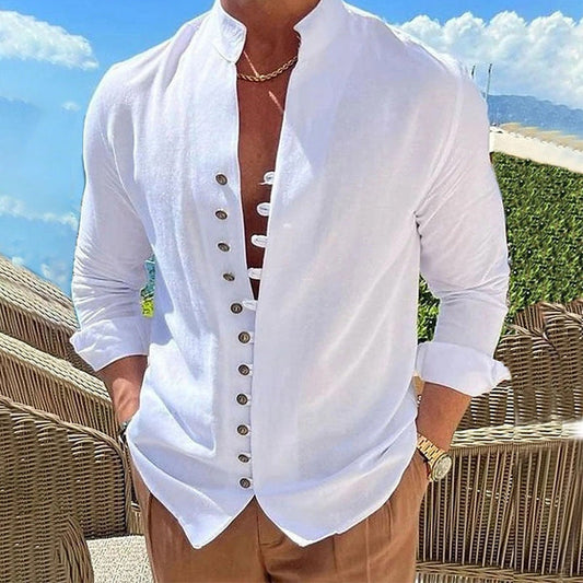 📢📢 70% OFF !! ⏰Men's Casual Stand Collar Long Sleeve Shirt