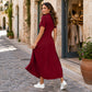 ⌛Limited-Time Offer-Women's Casual Solid Color Zipper Maxi Dress