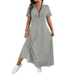 ⌛Limited-Time Offer-Women's Casual Solid Color Zipper Maxi Dress