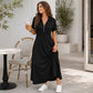 ⌛Limited-Time Offer-Women's Casual Solid Color Zipper Maxi Dress