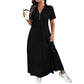 ⌛Limited-Time Offer-Women's Casual Solid Color Zipper Maxi Dress