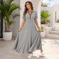 ⌛Limited-Time Offer-Women's Casual Solid Color Zipper Maxi Dress