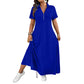 ⌛Limited-Time Offer-Women's Casual Solid Color Zipper Maxi Dress