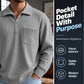 Men's Casual Ribbed Half Zip Sweater