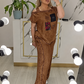 Women's Off Shoulder Top & Wide Leg Pants