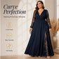 🌸 Elegant Detail | Women's V-Neck Lace Patchwork A-Line Maxi Dress
