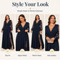 🌸 Elegant Detail | Women's V-Neck Lace Patchwork A-Line Maxi Dress