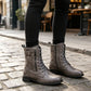 👢 Stable Steps, Easy Zip | Women's Round-Toe Chunky-Heel Martin Boots