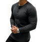💪 Built to Flatter & Move | Men's Stretch-Rib Slim-Fit Henley Shirt