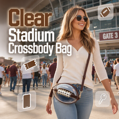 🏈 Game-Day Statement | Women's Clear Football-Shaped Crossbody Bag
