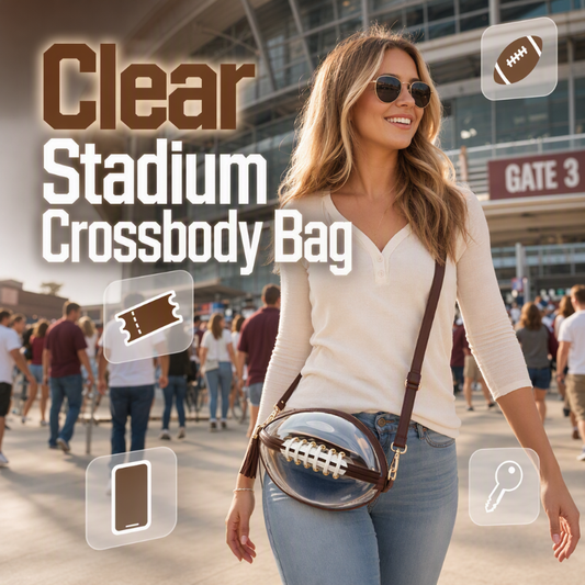 🏈 Game-Day Statement | Women's Clear Football-Shaped Crossbody Bag