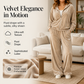 Women's Velour Hooded Tracksuit 2 Piece Set