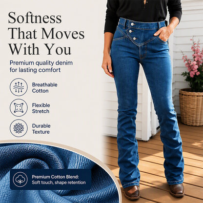 💖 Latest Design | Women's High-Waisted Crossover Asymmetric Jeans