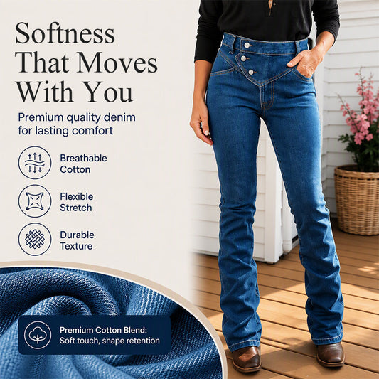 💖 Latest Design | Women's High-Waisted Crossover Asymmetric Jeans