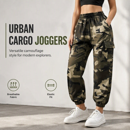 💥 More Pockets, More Freedom | Women's Stretch High-Waist Cargo Joggers
