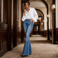 ✨ Rivet Details That Stand Out | Women's High-Waisted Flare Jeans