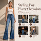 ✨ Rivet Details That Stand Out | Women's High-Waisted Flare Jeans