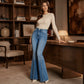 ✨ Rivet Details That Stand Out | Women's High-Waisted Flare Jeans
