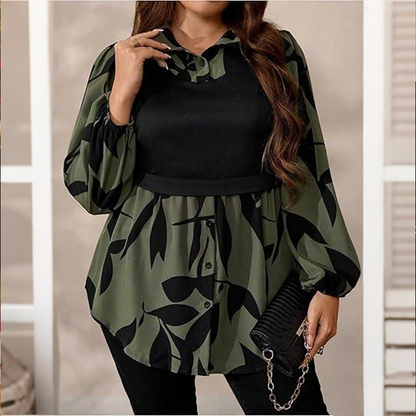 ✨ 2-in-1 Style Made Easy | Women's Floral Layered-Look Collared Pullover