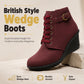 💖 Easy Lift, All-Day Comfort | Women's Wedge Heel Zip-Up Ankle Boots