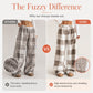 ☁️ Feel-Good Comfort | Women's Plush Plaid Wide-Leg Trousers