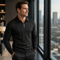 ✨ Polished Comfort | Men's Textured Half-Zip Long-Sleeve T-Shirt