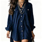 🌿 Easy, Breezy Comfort | Women's Cotton-Linen Long-Sleeve Shirt Dress