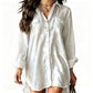 🌿 Easy, Breezy Comfort | Women's Cotton-Linen Long-Sleeve Shirt Dress