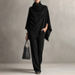 🌸 New Arrival | Women's Cowl-Neck Cape & Wide-Leg Pants 2-Piece Set