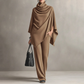 🌸 New Arrival | Women's Cowl-Neck Cape & Wide-Leg Pants 2-Piece Set