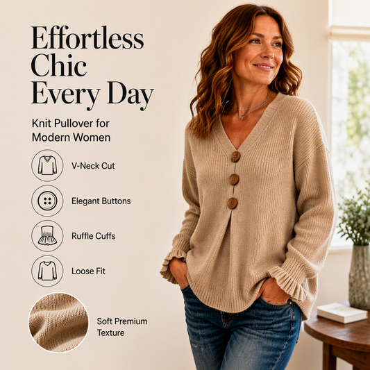 💥 Special Price Today | Women's Soft V-Neck Textured-Knit Sweater