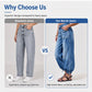👖 Shape It Your Way | Women's High-Waisted Adjustable-Hem Barrel Jeans