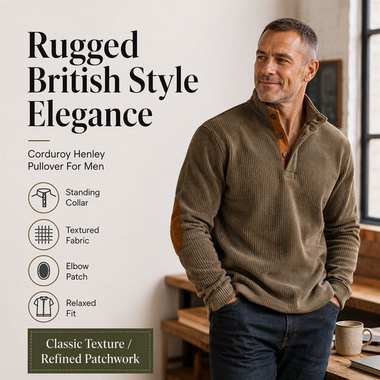 🏷️ Elevated Texture | Men's Corduroy Stand-Collar Sweatshirt