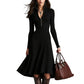 💖 Flattering Fit, Easy Comfort | Women's Ribbed Knit Half-Zip Slim-Fit Dress