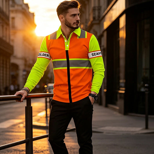🦺 Built for the Job | Men's High-Visibility Scaffolder Long-Sleeve Work Top