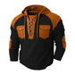 🧶 Rugged Details, Easy Comfort | Men's Waffle-Knit Lace-Up Hooded Sweatshirt