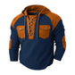 🧶 Rugged Details, Easy Comfort | Men's Waffle-Knit Lace-Up Hooded Sweatshirt