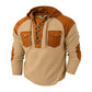 🧶 Rugged Details, Easy Comfort | Men's Waffle-Knit Lace-Up Hooded Sweatshirt