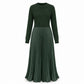 🌸 Effortless Elegance | Women's Pleated Round-Neck Maxi Dress