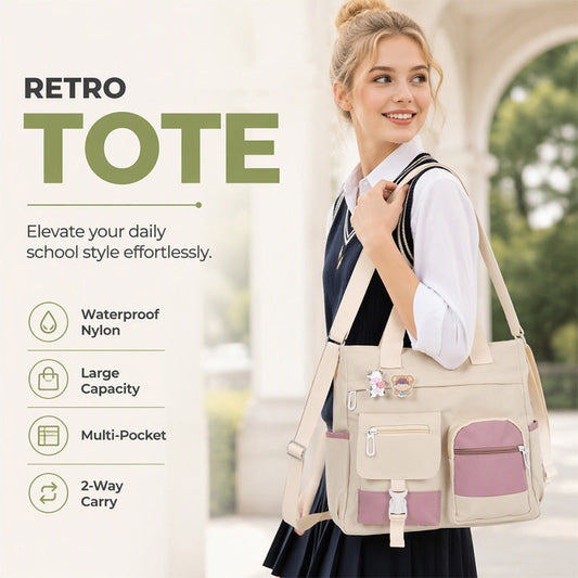👜 More Pockets, Less Searching | Large-Capacity Canvas Tote Bag