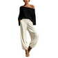 💖 Latest Design | Women's Off-Shoulder Knit Top & Relaxed Pants 2-Piece Set