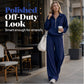 💖 One Set, Endless Ease | Women's Half-Zip Top & Wide-Leg Pants 2-Piece Set⚡Free shipping