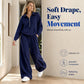 💖 One Set, Endless Ease | Women's Half-Zip Top & Wide-Leg Pants 2-Piece Set⚡Free shipping
