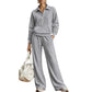 💖 One Set, Endless Ease | Women's Half-Zip Top & Wide-Leg Pants 2-Piece Set⚡Free shipping