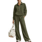💖 One Set, Endless Ease | Women's Half-Zip Top & Wide-Leg Pants 2-Piece Set⚡Free shipping