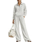 💖 One Set, Endless Ease | Women's Half-Zip Top & Wide-Leg Pants 2-Piece Set⚡Free shipping