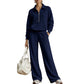 💖 One Set, Endless Ease | Women's Half-Zip Top & Wide-Leg Pants 2-Piece Set⚡Free shipping