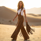 🤎 Standout Western Style | Women's Suede-Like Fringe Wide-Leg Overalls