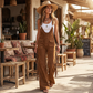 🤎 Standout Western Style | Women's Suede-Like Fringe Wide-Leg Overalls