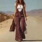 🤎 Standout Western Style | Women's Suede-Like Fringe Wide-Leg Overalls